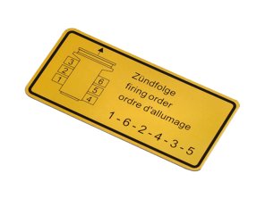 Autocollant Ordre d'allumage. Porsche 911 1969-78 / 930 1975-77 / 914 - 90100650200 - 1601500806