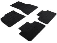 Tappetini con bordo in Nubuk, Nero/Marrone Meranti. Porsche 95C (H2) Macan Turbo Electric RHD - Guida a destra - 95C864436AVS0