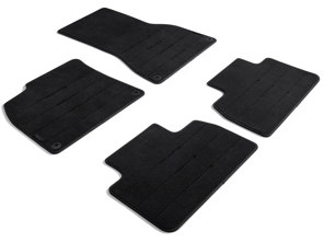 Fußmatten mit Nubuk-Einfassung, Schwarz/Merantibraun. Porsche 95C (H2) Macan Turbo Electric RHD - Rechtslenker - 95C864436AVS0