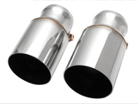 Exhaust Single-Wall Tips Polished Stainless Steel. Porsche 981 Cayman GT4 / 981 Boxster Spyder - 98111136160, 98111136161