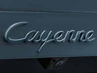 'Cayenne' rear lid badge, Primed. Porsche 9YA Cayenne /  S - 9Y004487001G2X, 9Y004487001