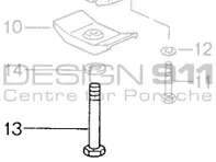 Unterlegscheibe für Getriebestützlager mit Sechskantschraube. Porsche 993 C4 / 993 C4S / 993 Turbo MANUELL - 90008307409