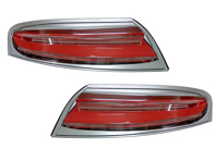 Achterknipperlichten, volledig LED met zilveren rand + LED sequentiële richtingaanwijzer voor Porsche 996 - 99663148500, 99763148600, 99663148602, 99663148502, 99663143301, 99663143401, 99663143303, 99663143403 - DP122-CRSL