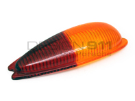 Rear indicator lens Red / Amber. Porsche 356 - 64463142110, 64463142210 - 9810004, 9810005, 1695350180, 1695350170