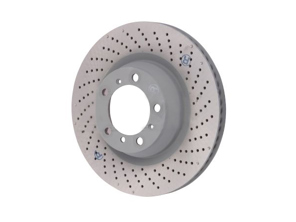 Bremsscheibenrotor, hinten, gebohrter Monoblock, 350 x 28 mm. Porsche 997 TURBO / 997 GT3 - 99735240502, 99735240602 - PRL39977, PRR39978