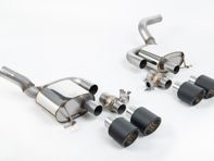 Milltek sports exhaust valved rear silencers with carbon jet gt-115 tailpipe trims. Porsche Macan 95B Mk2 GTS and turbo