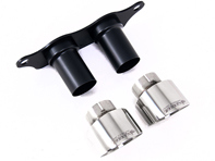 Milltek GT-100 polished tailpipe trims. Porsche 991.2 GT3 / GT3 RS