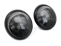 Headlamps black rim with LED internals - Standard Lens LHD  Porsche 911/964 - Black edition - 91163111299, 91163111399, 91163111499, 91163111599