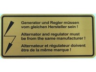 Adhesivo Alternador / Regulador. Porsche 911 / 912 / 914 1965-73 - 90100650800 - 1601501806
