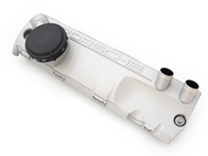 Air / Oil separator Silver cover, Cyl. 5-8 Porsche 957 Cayenne Turbo - 94810723652, 94810723552
