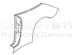 Hinterer 1/4-Platten-Turbo. Porsche 993 Turbo / C2S / C4S - 99350390102GRV, 99350390202GRV