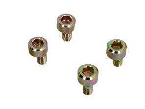 Jeu de 4 boulons excentriques de fixation du bras de suspension arrière à la plaque de ressort. Porsche 911 1965-73 - 90133313309, 90133313310, 90133313305