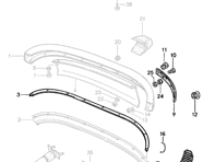Restoration Rear Bumper Seals Kit. Porsche 930 1983-89 - 91179950515, 91179950516, 91150537600, 90151179121, 90002508001, 90008402601, 91150532700, N0111856, 90002500804, 91150534700, 91150308505, 9305050890170A, 9305050900070A