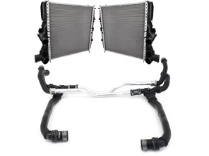 Austauschsatz für Kühler und Leitungen für Porsche 987 / 987C / 997 Carrera (Originalteile) - 99710672803, 99710662403, 99710662303, 99710662703, 99710672307, 99710672003, 99710671103, 99710675104, 99710675204, 99710655103, 99710613102, 99710613202