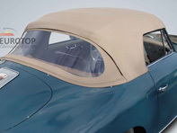 Cabriolet hood with clear rear screen. Porsche 356 with beige headiner - 64456108201101, 64456108201102, 64456108201103, 64456108201107, 64456108201301, 64456108201111, 64456108201112, 64456108201113, 64456108201117, 64456108201311