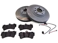 FRONT Brake Pads and Brake Disc Package. Porsche Panamera 971 Hybrid - 971615301J, 971615302J, 971698151F, 971907253, 971615302Q, 971615301Q