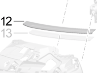 Lamelle des vorderen Stoßfängergitters, oben. Porsche 991.2 Turbo 2017>> - 99150576306OK1, 99150576406OK1