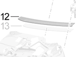 Front bumper grille slat, upper. Porsche 991.2 Turbo 2017>> - 99150576306OK1, 99150576406OK1