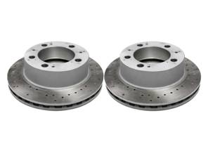Brake Disc Rotor Rear, Crossdrilled (PAIR). Porsche 986 - 98635240104, 98635240103 - 986 352 401 04 rd