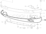 Front spoiler lower section. Porsche 957 Cayenne - 95550551311G2X
