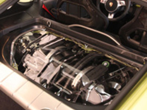 Capota-Motor-Transparente para Porsche Cayman 987 Versión Makrolon - 98751321101, 98755103901