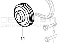 Riemenscheibe für Flügelzellenpumpe. Porsche 928 82-84 - 92834744108, 92834744112