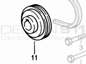 Riemenscheibe für Flügelzellenpumpe. Porsche 928 82-84 - 92834744108, 92834744112