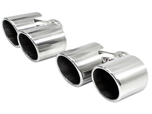 Jeu de sorties d'échappement Sport à double extrémité, poli miroir. Porsche 997.1 / 997.2 Carrera2/2S - CARP97ERS