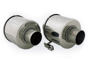 Heizklappenkästen, Edelstahl - Paar. Porsche 356B / 356C - 64421102505, 64421102605 - 9230002