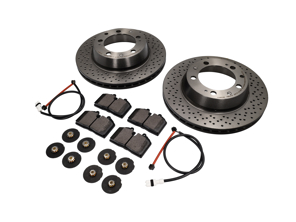 Pack de plaquettes et disques de frein arrière pour Porsche 993 Turbo - 99335204500, 99335204600, 99335193905, 99361236502, 99635208600, 99635208602