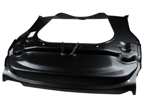 Vorderer Bodenteil mit Aufhängungen und Abschlepphaken. Porsche 911 01/1963-07/1973 - 1683101700, 90150158021, 90150158020, 91150158001, 91150195500, 91150195500GRV - 1683101700