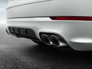 Sports exhaust tail pipes, in Silver. Porsche 9YA Cayenne Turbo / Turbo S E-Hybrid - 9Y0044201B