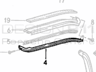 Cabriolet Hood Roof Seal Latrual. Porsche 944 - 94156138710, 94156138810
