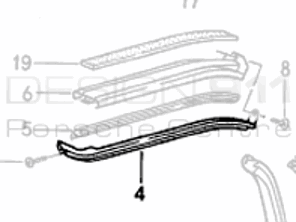 Cabriolet-Verdeckdachdichtung quer. Porsche 944 - 94156138710, 94156138810