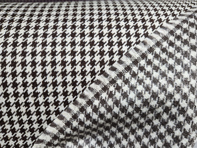 Pepita Porsche Houndstooth classic fabric, Brown / White
