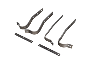 Juego de soportes para parachoques trasero. Porsche 356 / 356A - 644.505.231.00, 64450523100 - JG.231.00, BP PS7813-BK