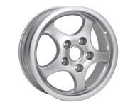 Cerchio anteriore in lega Cup da 16 pollici, argento metallizzato. Porsche 964 C2/C4 - 94436211200, 94436211600, 94436211602