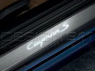 Side Sills Trims in Stainless Steel with Logo, Illuminated. Porsche 981C Cayman / 718 (982) Cayman - 98104480012, 98104480013