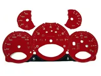 Instrumentengesichtssatz, Rot. Porsche 997.2 PDK - KPH - 330 MPH - 9764121003PDK - F97 641 210 03TIP, F9764121003TIP