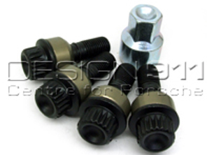 Locking Wheel Bolt Kit BLACK STD - Original Porsche - 99136105700