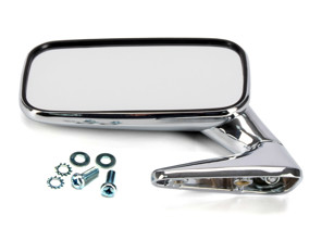 Rectangle de miroir de porte en chrome. PETIT. Porsche 911 70-73 - 91173101300, 91173101306, 91173101406, 91173101308, 91173101408 - MRS11.1.100, MRS11.1.101, MRS111100, MRS111101, 1689100770, 1689100780
