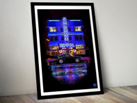 Porsche 911 964 Turbo Miami poster in Black frame