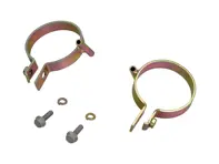 Klemmen für Heizungsschlauchanschluss und Halterung für Heizungskabel mit Schrauben. Porsche 911 1965–86, Teilenummer 90121105122, 90121105222 - 90121105121, 90121105221, 90121105122, 90121105222