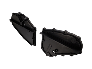 Billet alloy timing chain covers in black. Porsche 911 - 93010506410, 93010506308, 93010506401, 93010506411, 93010506301, 93010506312, 93010506402, 93010506302, 93010506403, 93010506303, 93010506404, 93010506304, 93010506405, 93010506305, 93010506406, 93010506306