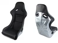 Sitze im Racing-Style, schwarzes Leder mit silberner Sitzschale. Porsche 964 / 993 - SET11.1.101Z, SET111101Z