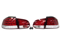 Rear Indicator Units LED Fully Smoked OPTIK FIBRE LOOK VW GOLF MK6 (PAIR) - 2215991, 0002215991