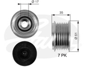 Alternator pulley. Porsche 957 Cayenne and 95B mk2 Macan - 021903119J, 021903119L, 021903119J, 021903119L, 021903119M - OAP7095
