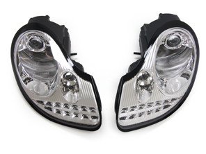 Phare avec ampoules LED pour voitures Porsche 996 / Boxster 986 LHD - 99663115701, 99663115801, 98663113117, 98663113217, 99663116301, 99663116401