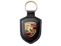 Porte-clés en cuir avec écusson Porsche, NOIR - WAP050090OE, WAP0500900E