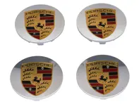 Enjoliveurs effet chrome avec écusson coloré pour Porsche Macan (Lot de 4) - 00004460516